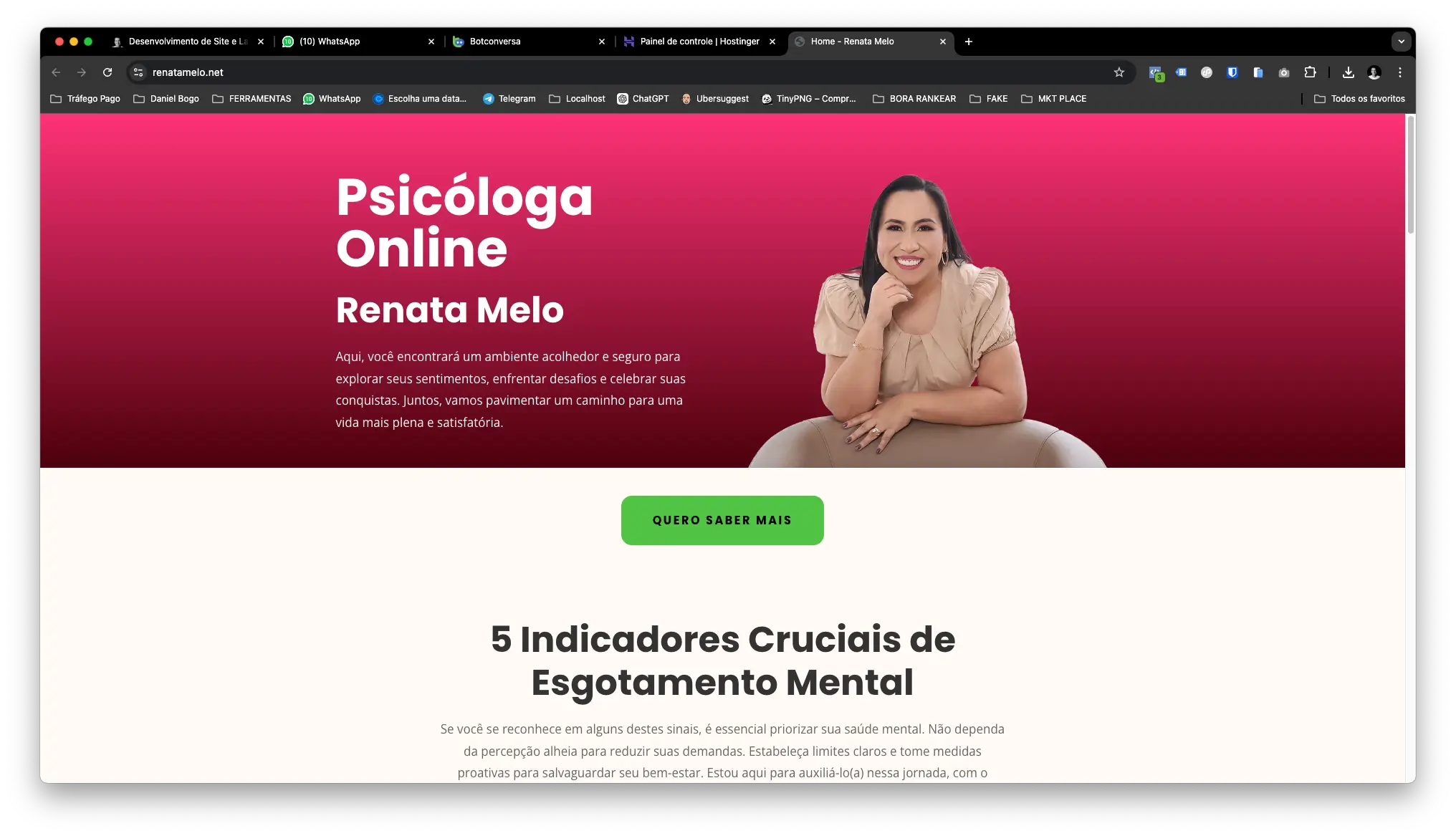 Renata Melo site e landing page