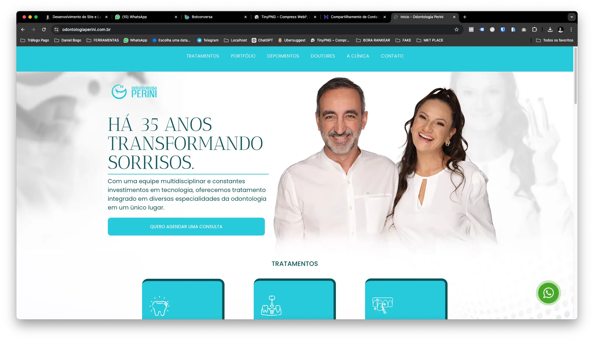 desenvolvimento de site e landing page para odontologia perini