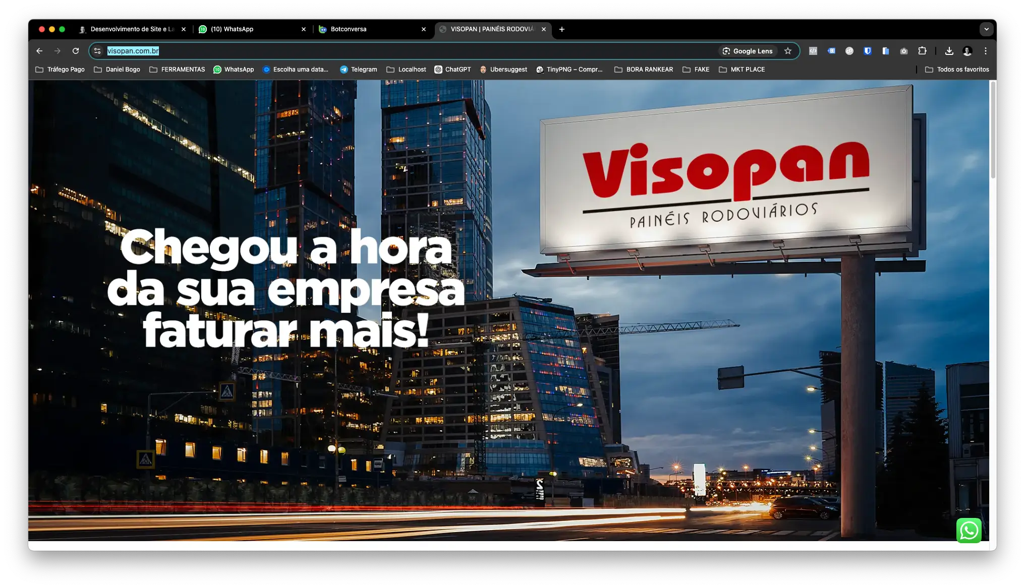 desenvolvimento de site para a visopan