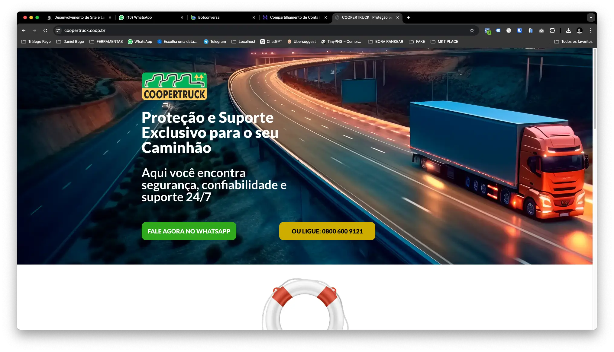 landing page e site criação