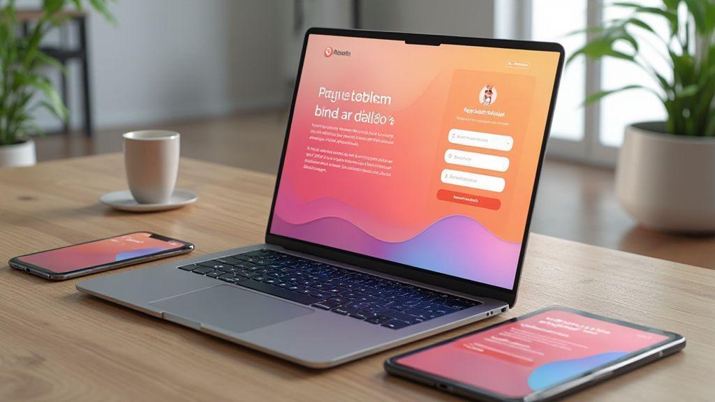Layout de landing page para webinar urgente
